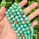 Natural Peru Turquoise 6mm 8mm 10mm A+ Smooth Round Loose Beads For Making Jewelry DIY Necklace Bracelet Wholesale