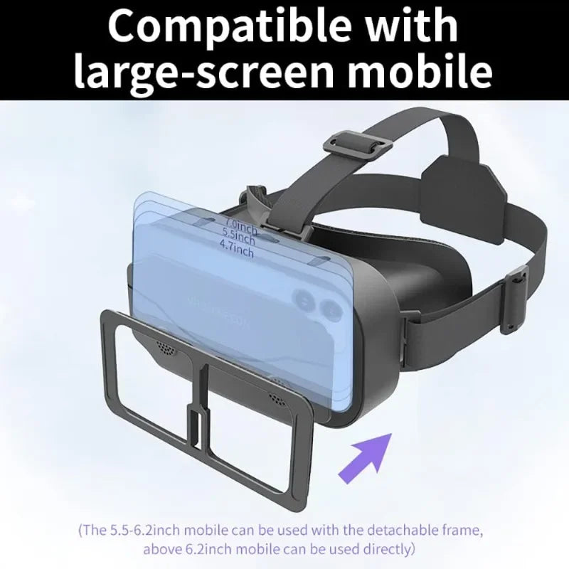 VR Headset Compatible with  Phone Within 4.7-7.2inch Display Screen- Universal Virtual Reality Goggles-  New 3D Glasses