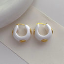 Fashion Jewelry Sweet Korean Temperament Resin Hoop Earrings For Women Party Gifts Simply Design Ear Accessories Hot Selling