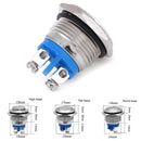 Metal Push Button Switch Waterproof Nickel Plated Brass Self-reset Momentary Locking Latching NO High/Flat Round 16mm IP67