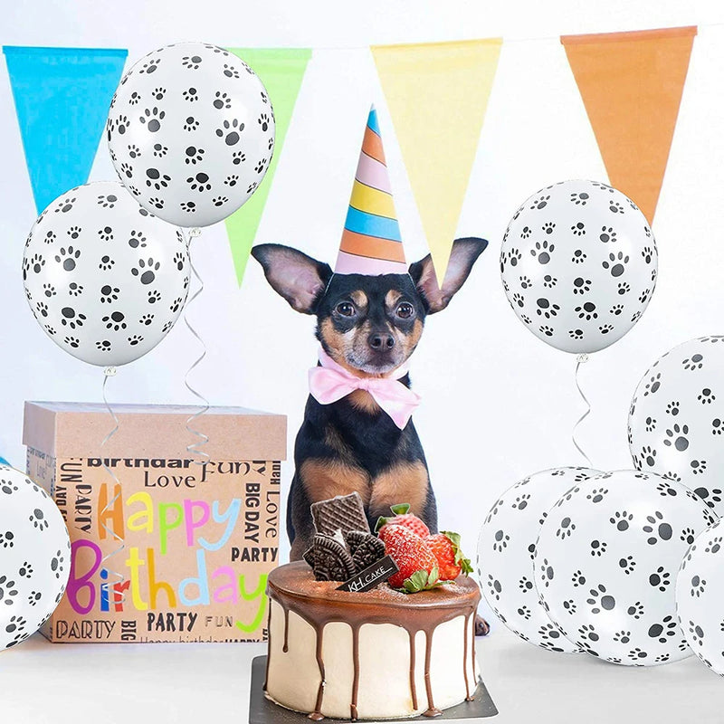 10pcs/lot 12inch Dog Paws Print Party Balloons Kids 1st Birthday Decor Baby Shower Balls Party Toy Decoration Gift Helium Globos