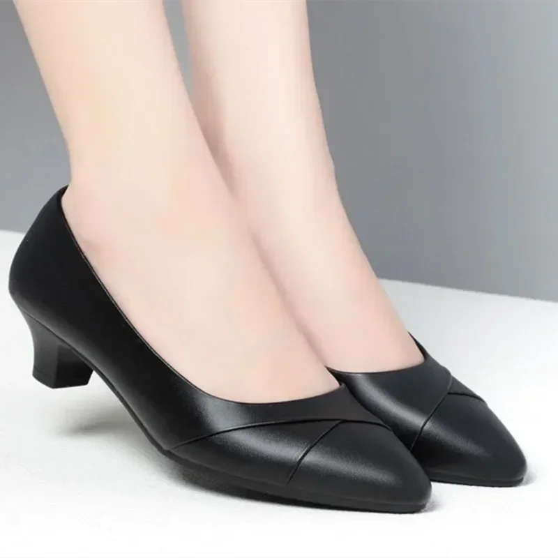 Zapatos De Mujer Women Fashion Brand New Black Patent Leather Shoes for Office Lady Classic Comfort Spring Summer Pumps A28