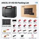 ANCEL X7 HD Heavy Duty Truck Diagnostic Tool TPMS DPF Regen ABS SAS ECU Oil Reset Full System OBD2 Truck Scanner 24V/12V Cars