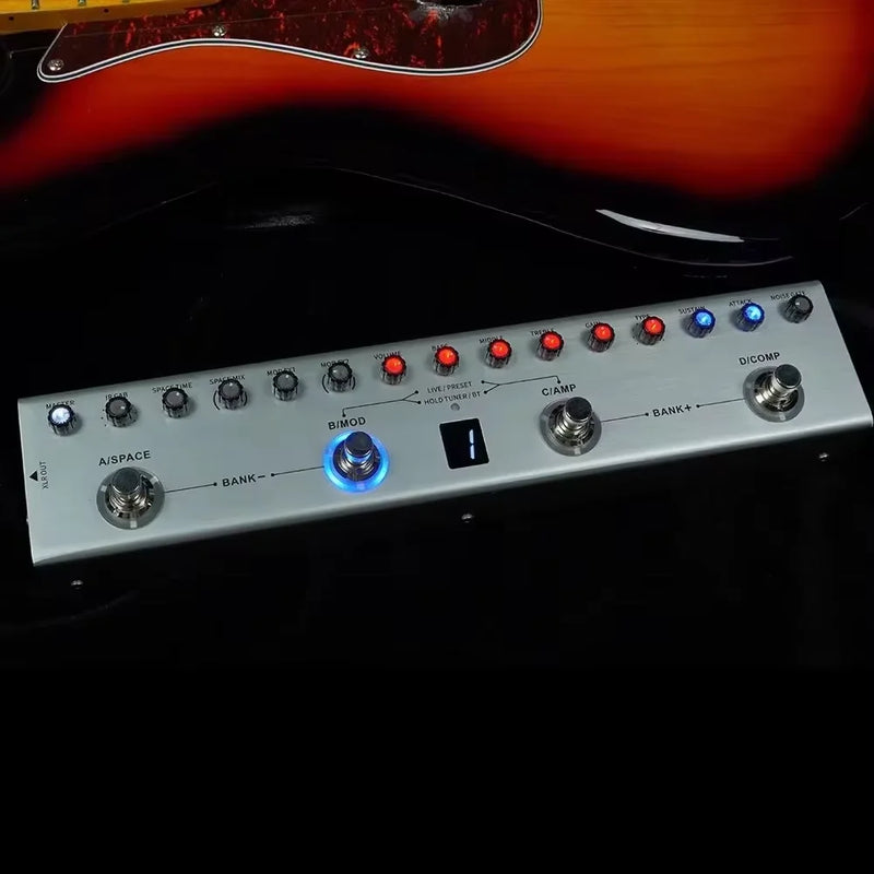 M-VAVE Tank-B Multi-Effect Bass Pedal Rechargeable 36 Presets 9 Preamp Slots 8 IR Cab Slots 3 Modulation/Delay/Reverb Effects