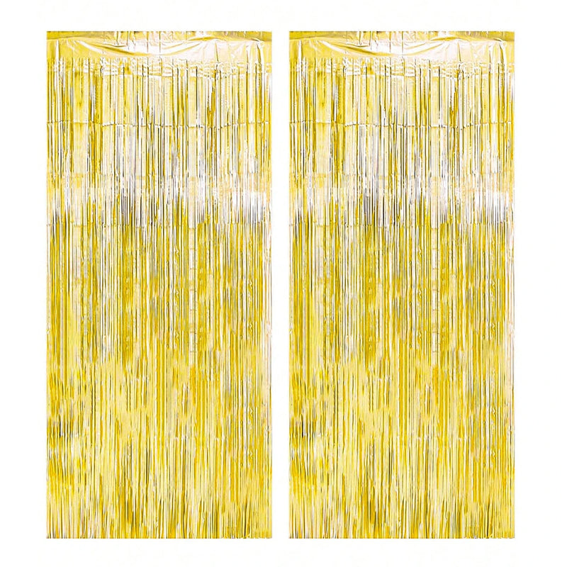 2Pcs 2m Tinsel Curtain Birthday Wedding Bachelorette Party Decoration Background Graduation Bridal Shower Independence Day