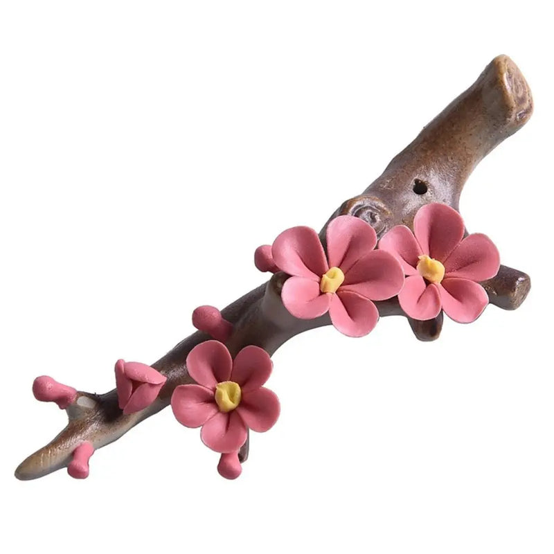 Crafts Ceramics Tea Pet Ornaments Plum Blossom Writing Brush Stand Home Decor Aromatherapy Base Incense Stick Holder