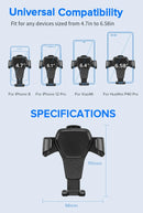 Car Holder For Phone Air Vent Clip Mount Mobile Cell Stand Smartphone GPS Support For iPhone 13 12 Xiaomi Samsung