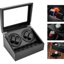 Carbon Fiber PU Leather Watch Winder Automatic Rotation Watches Storage Box Display Case Electric Turntables