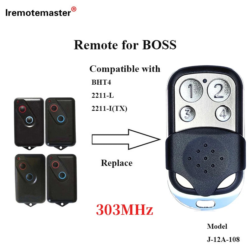 For BOSS BHT4 2211-L/ STEEL LINE 303mhz compatible remote control