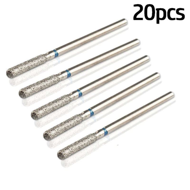 20pcs/Lot Diamond Milling Cutter for Manicure Nail Drill Manicure Machine Bit Accessories Cuticle Clean Mill Cutter Removing Gel