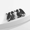 Punk Black Western Dragon Ear Stud Trend Men Stainless Steel Earrings for Women Personalize Rock Hip Hop Streetwear Jewelry Set