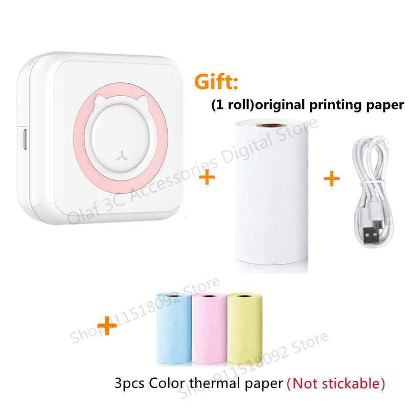 NEW Mini Portable Printer Thermal Adhesive Label Printers Photo Sticker Impresora Portátil Inkless Print For Mobile IOS Android