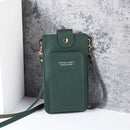 2024 new solid color fashion simple shoulder bag slung mobile phone bag women's driver's license card wallet