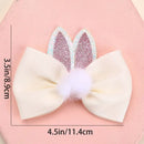 ncmama 2Pcs/set Cute Bunny Ears Hair Bow Clip for Kids Girls Handmade Glitter Bowknote Hairpin Barrettes Easter Hair Accessories