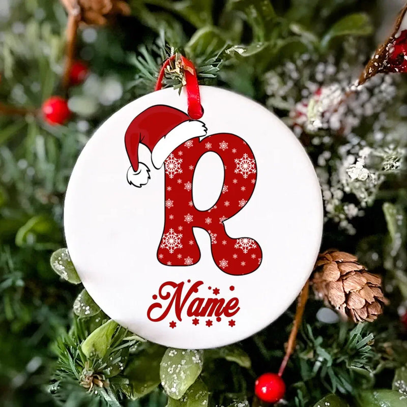 Personalized Christmas Ornament Custom Name Photo Prop Christmas Family Party Ceramic Ornament Xmas Keepsake Gift Drop Ornaments