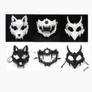 Halloween Mask Half-face Mask Cos Dragon God Fierce Tiger Night Fork Tengu Man Wolf Mask Performance Skull Masks