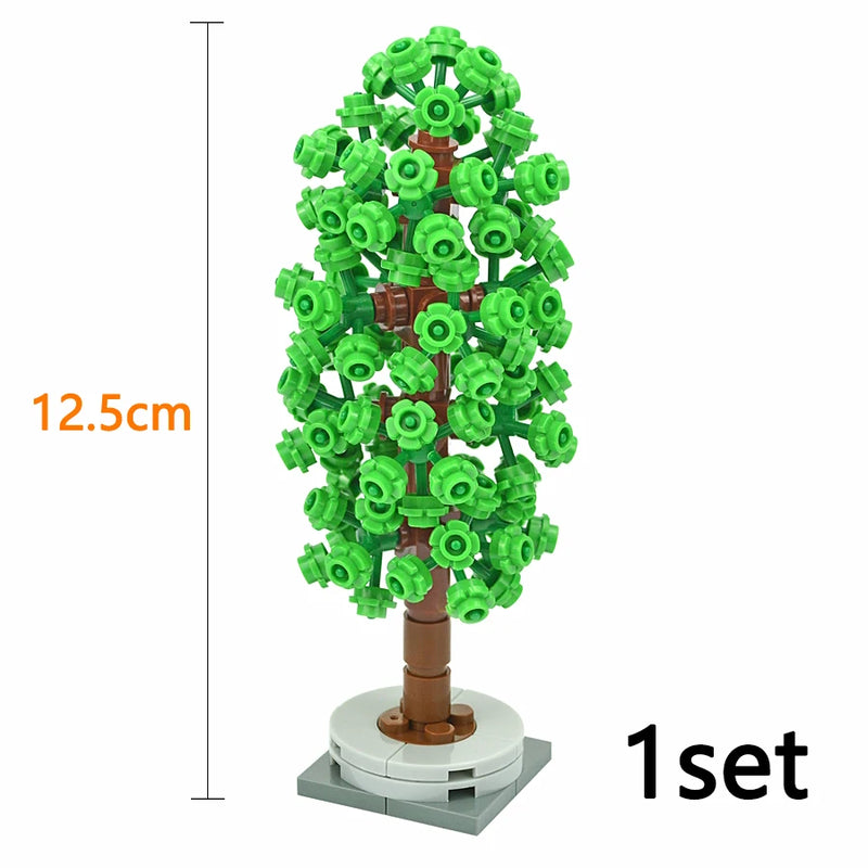 Trees Building Blocks City MOC Pine Tree Plant Set Spruce Farm Street Scene Garden View Assembly 3778 Bricks Educational Kid Toy