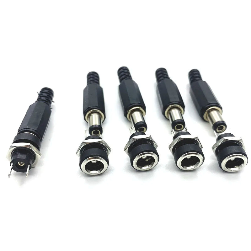 10Pcs 5.5 x 2.1/2.5mm DC-022B DC Jack Adapter 3A 12V 3.5x1.3 DC022B DC Power Supply Charging Socket Female Panel Mount Connector