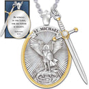 1pcs Catholic Patron Saint Pendant Michael St. Michael The Archangel Pendant Necklace Dropshipping Alloy Jewelry Necklaces