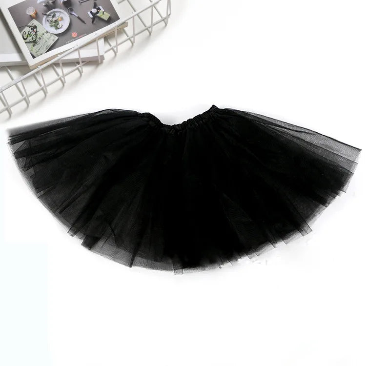 Tutu Princess Dress Mesh 2-8 Year Old Children's Halfbody Halloween Ballet Dance Performance Short Skirt Christmas Dress Girl