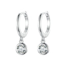 BAMOER 925 Sterling Silver Clear CZ Waterdrop Hoop Earrings for Women, 14K Gold Plated Statement Basic Jewelry 2 Colors SCE830