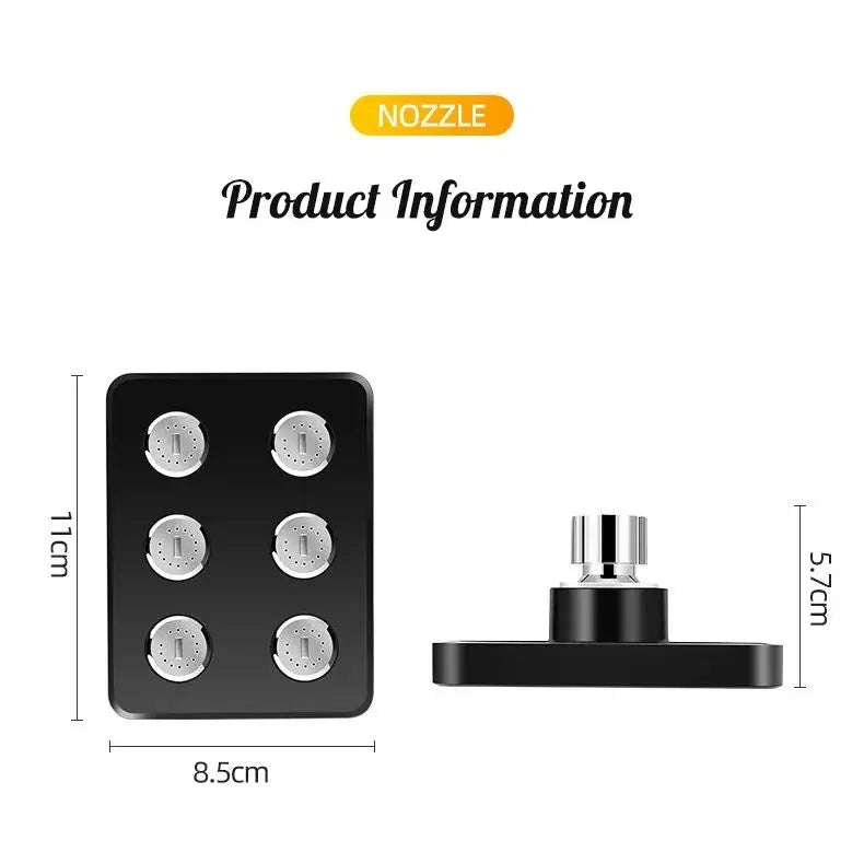 Square Magic Water Shower Head Rain Drenching Mode Suspension Type Whole Body Shower Large Area Home Bathroom Accessories Sets