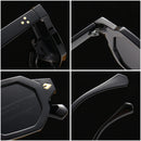 SO&EI Retro Polygon Square Women Rivets Sunglasses Gradient Shades UV400 Men Brand Designer Punk Sun Glasses