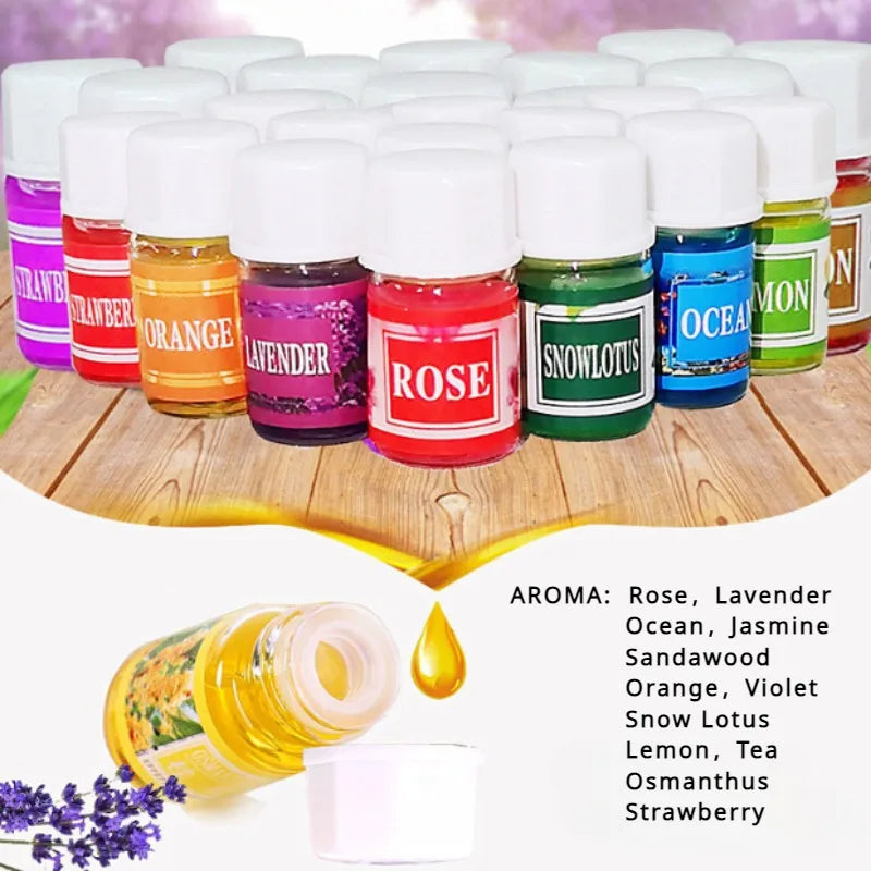 36*3ml Essential Oils Aromatherapy Lavender Rose Mix Oils Water-soluble Oil Humidifier Room Fragrance Essential Aroma Diffuser