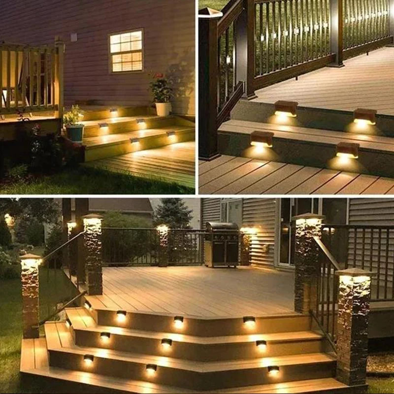 Solar Deck Lights 12 Pack Outdoor Step Lights Waterproof Led Solar Lights for Railing Stairs Step Fence Yard Patio and Pathway