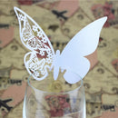 50pcs/set Wedding Table Decoration Place Cards Laser Cut Bird Heart Floral Wine Glass Place Cards For Party Decoration
