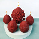 Easter Egg Silicone Candle Mold 3D Flower Relief Spherical Crafts Resin Plaster Cement Casting Molds Valentine's Day Gift Making