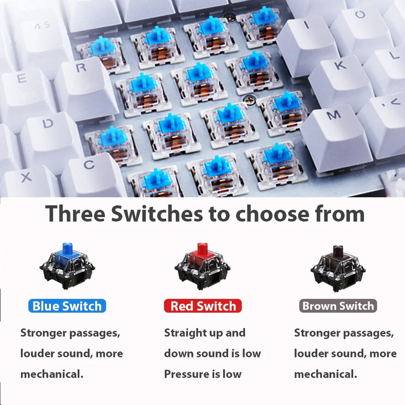 61 Keys Mechanical Keyboard Wired USB Mechanical Keyboard LED Wireless Mouse for Computer Laptop Mechanical Keyboard Mouse Set