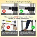 3.8M Telescopic Ladder 12.5FT Multi-Purpose Stainless Steel Extendable Sturdy Loft EN131 for Draw Wall Replace Bulb Repair Roof