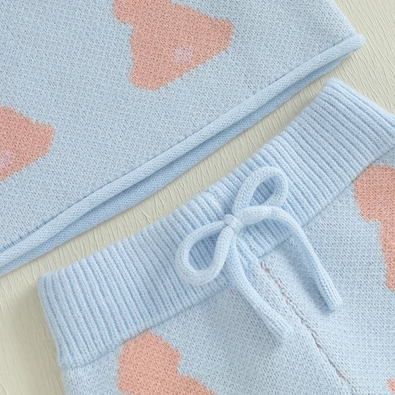 Adorable Baby Girls Easter Outfit with Bunny Print Knit Short Sleeve Top and Elastic Shorts Set - 2 Piece Cute Clothing