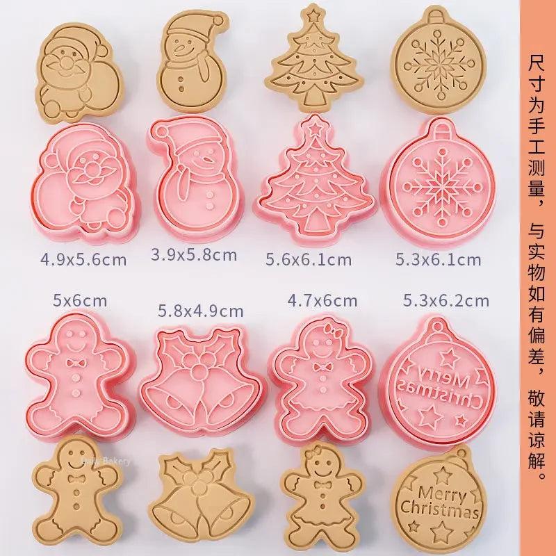 Multiple Sets DIY Cake Decorating Tools Christmas Cookie Cutters Cartoon Biscuit Mould DIY Fondant Mold Baking Tools for Kitchen