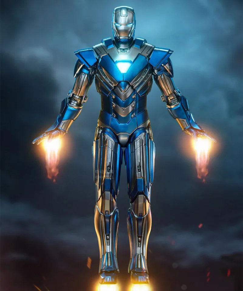 Original ZD Toys Iron Man Action Figure 18cm Mark30 Blue Steel War Machine Tony Stark Model collecting toys