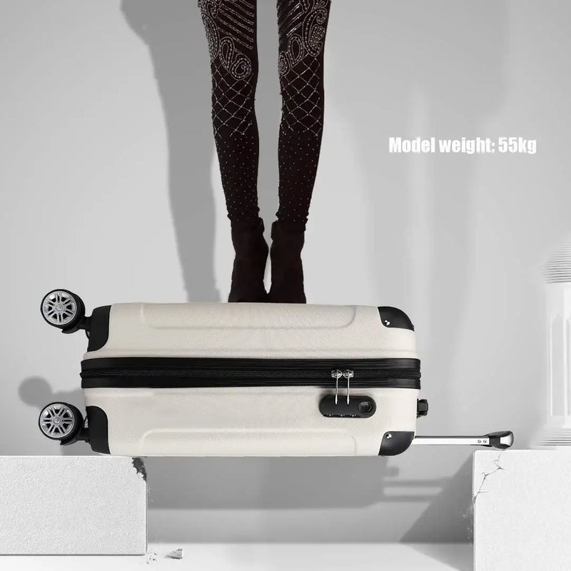 KONO 65x42x26cm Medium Grow Suitcase Lightweight Hard Case 65L Trolley suitcase with 4 Twin wheels ABS