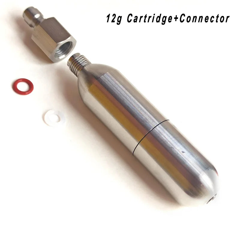 Refillable Co2 Cartridge Fast Charging for 8g 12g 16g Recycle Cylinder Riding Cycling Fill Fitting Disconnect Inflation Adapter
