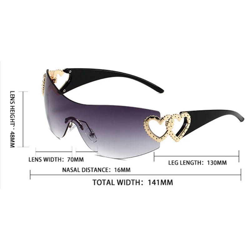 New Y2K Joined body Sunglasses Women's Brand Designer Fashion Sun Glasses Women Outdoor Sports Eyewear UV400 Oculos De Sol