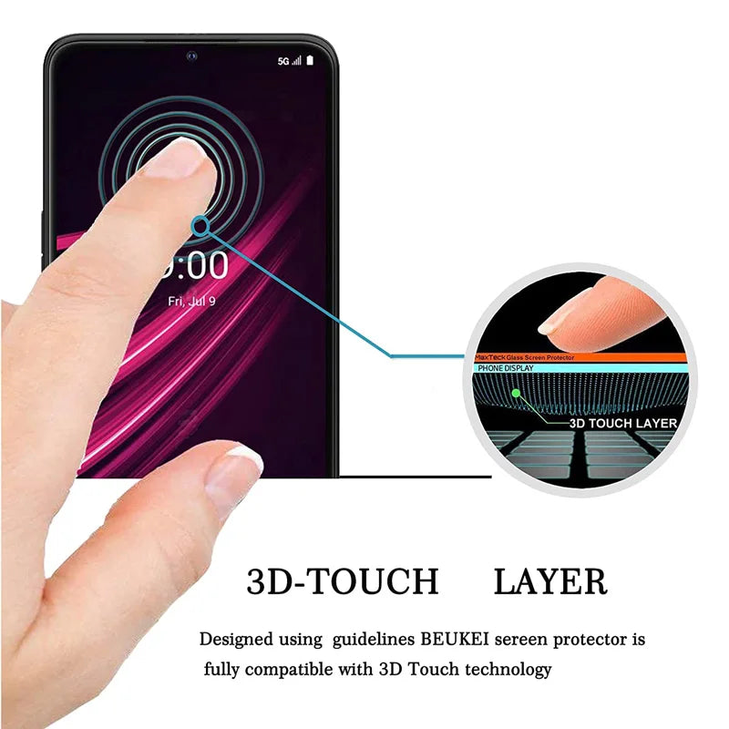 3Pcs Tempered Glass for T-Mobile REVVL V+ V Plus 5G Screen Protector Toughened Glass Shield 9H Full Clear