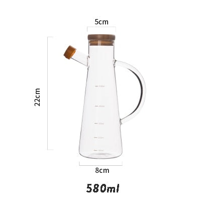 Transparent Glass Oil Bottle with Handle Scale Heat-resistant Lecythus Kitchen Tools oil spray bottleSoy Vinegar Sauce Container