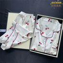 2 Pieces Print Sleepwear Faux Silk Satin Nightwear Pyjamas Fashion Casual Pajama Women Shorts Pajamas Set Ink Painting Outfits