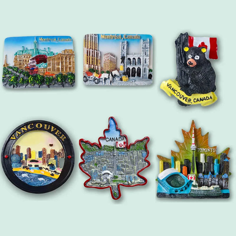 Canada  1Pcs Hot Sale New Maple Leaf Of Toronto 3D Fridge Magnets Travel Souvenir Refrigerator Magnetic Stickers Collection