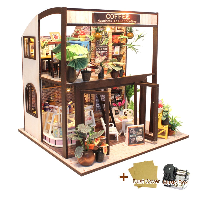 Cutebee Miniature Dollhous Japanese Style Doll House Accessories Furniture Miniatures Building Mini Wooden Roombox Toy Gift