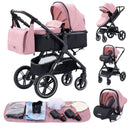 Luxury Baby Stroller 3 in 1 Portable Travel Baby Carriage Fold Pram High Landscape Aluminum Frame Newborn Infant Stroller
