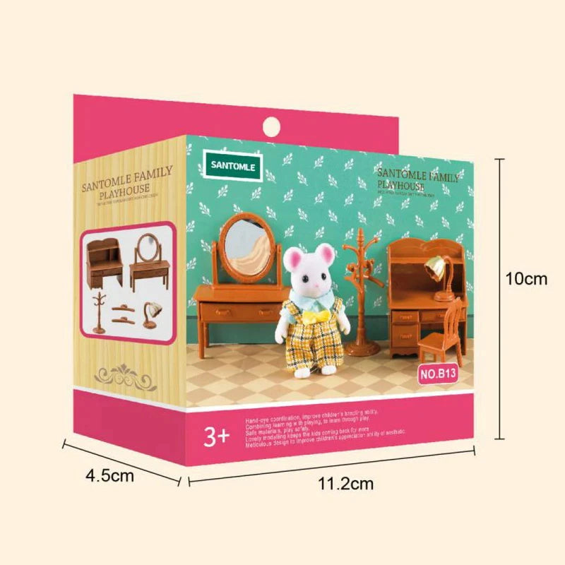 1:12Dollhouse Miniature Furniture Toys Set DIY Forest Family Kids Girls Pretend Play Furniture Toys Gift for Christmas Birthday