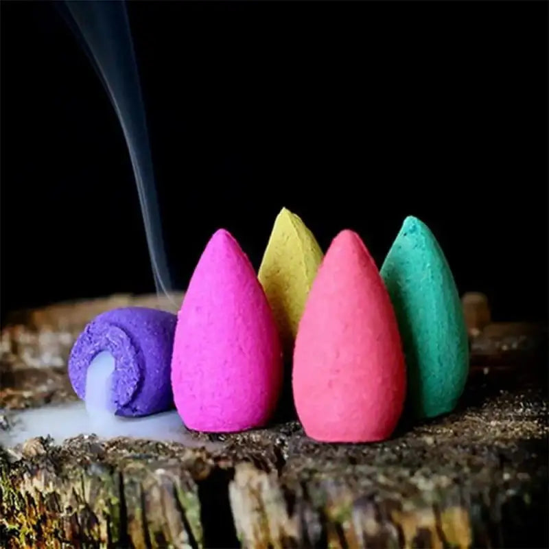 10~20PCS Mixed Natural Reflux Tower Incense Smoke Cone Sandalwood Air Purifying Freshener Tea Room Yoga Meditatio Supplies