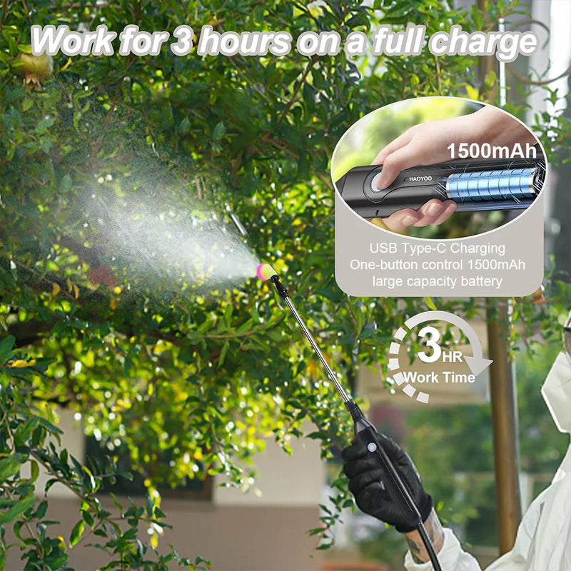 5L Shoulder Pesticide Sprayer Electric Backpack Sprayer USB Rechargeable Garden Water Sprayer Lawn Sprinkler for Lawn Watering