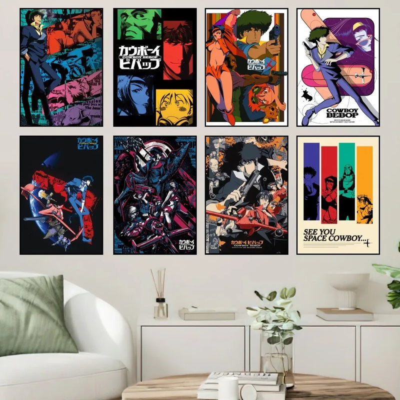 Anime Cowboy Bebop Poster Prints Wall Sticker Painting Bedroom Living Room Decoration Office Home Self Adhesive