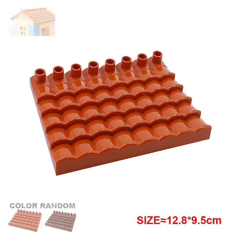 Large Building Block Assembly Accessories DIY Roof Wall Guardrail House City Farm Playground Series Set Gift Toys for Children